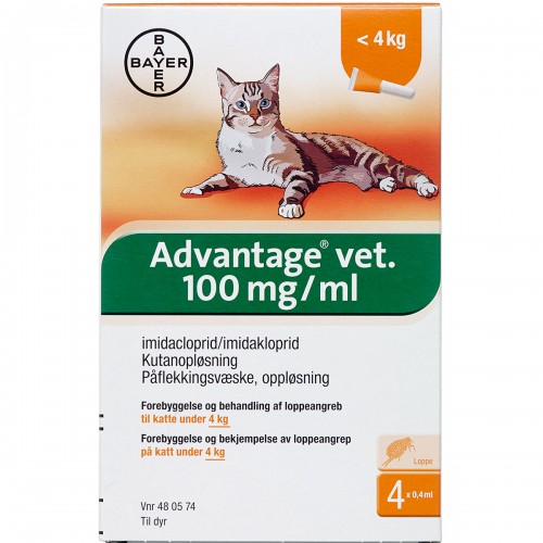 Advantage Vet til katte - loppemiddel forebyggelse og behandling